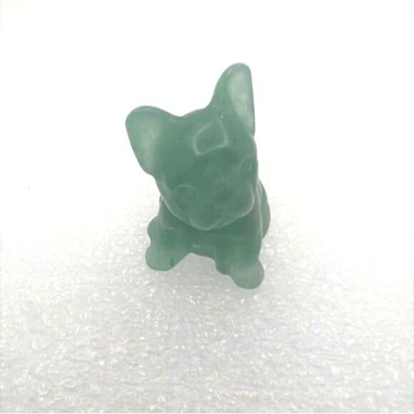 Other - Adorable Green Fluorite Mini French Bulldog Carving